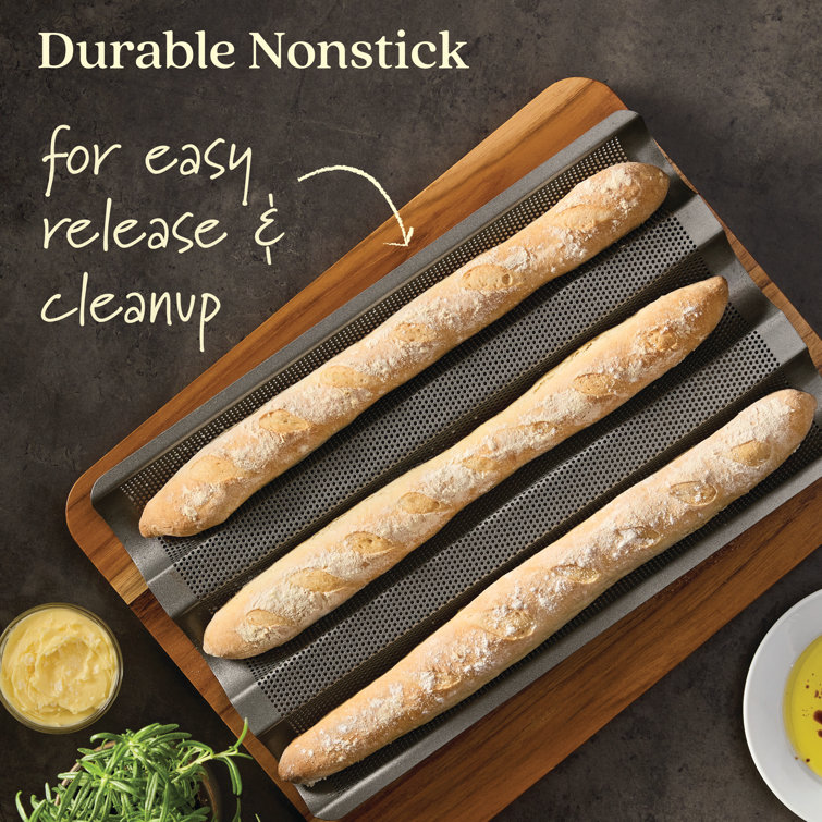 Graphite Steel Non-Stick 3-Channel Baguette Tray