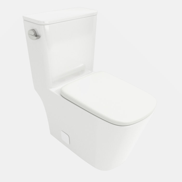White Ceramic One-Piece Elongated High Efficiency Toilet