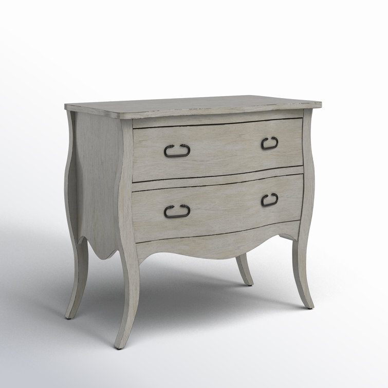 Gray Mango Wood 2-Drawer Cottage Accent Chest