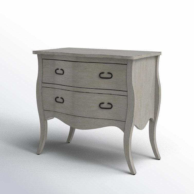 Gray Mango Wood 2-Drawer Cottage Accent Chest