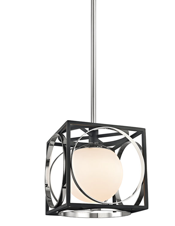 Transitional Polished Nickel Globe Pendant Light 18.5" H