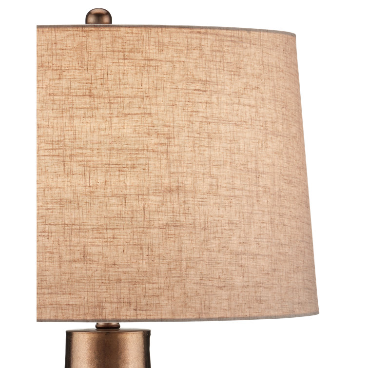 Olano Metallic Gold Natural Linen Table Lamp
