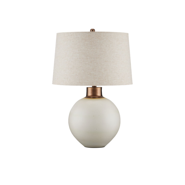 Olano Metallic Gold Natural Linen Table Lamp