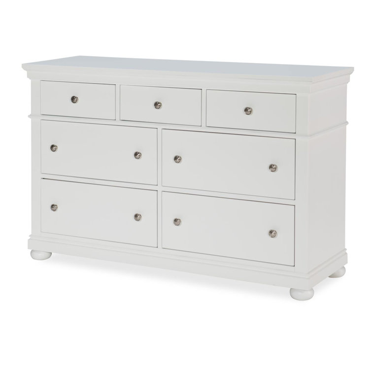 White Vertical 7-Drawer Dresser with Extra Deep Drawer