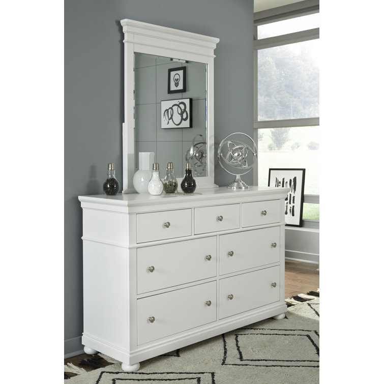 White Vertical 7-Drawer Dresser with Extra Deep Drawer