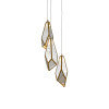 Glace Antique Brass and Raj Mirror 3-Light Pendant