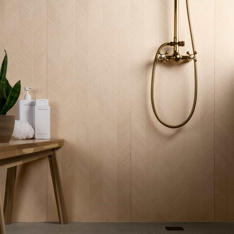 Oakwood Almond Brown Large Matte Ceramic Wall Tile