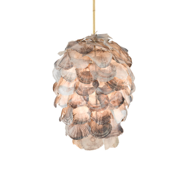 Cruselle Gold Leaf and Capiz Shell 1-Light Pendant