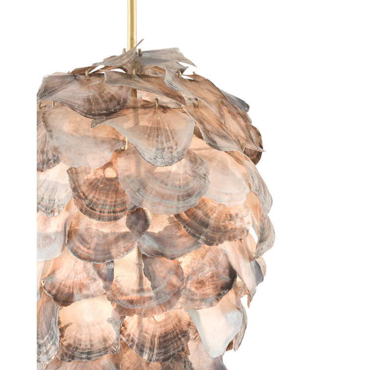 Cruselle Gold Leaf and Capiz Shell 1-Light Pendant