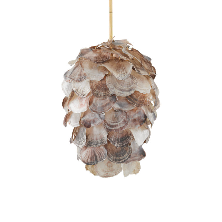 Cruselle Gold Leaf and Capiz Shell 1-Light Pendant