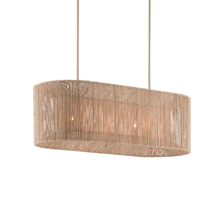 Natural Rope Beige 64" Linear Chandelier