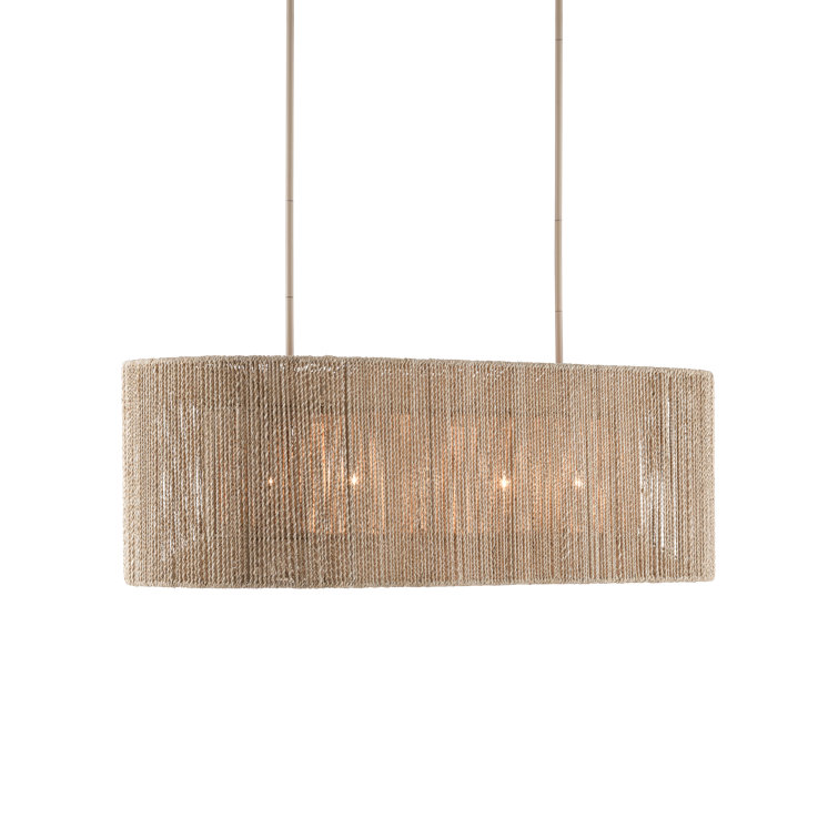 Natural Rope Beige 64" Linear Chandelier