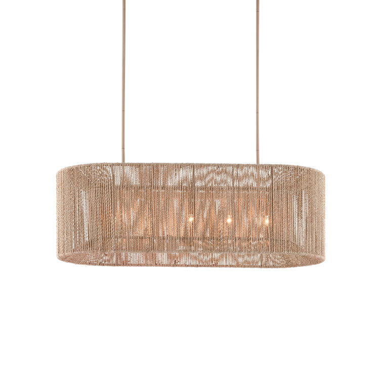 Natural Rope Beige 64" Linear Chandelier