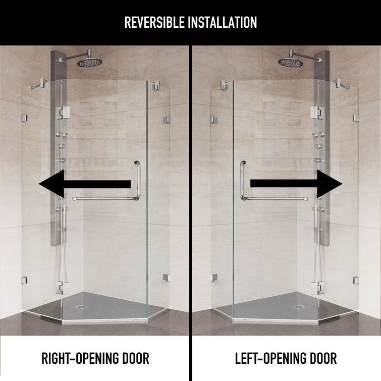 Piedmont Brushed Nickel Frameless Neo-Angle Shower Enclosure