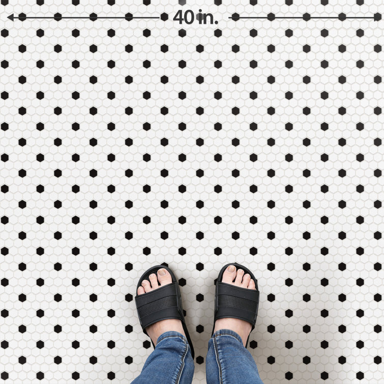 Madison 1" Hex Matte White and Black Porcelain Mosaic Tile