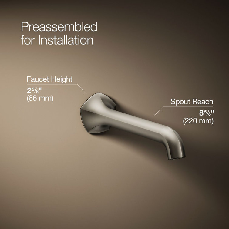 Occasion 8.63" Vibrant Brushed Nickel Wall-Mount Bathroom Faucet Spout