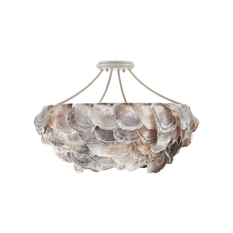 Smokewood and Natural Shell 6-Light Chandelier