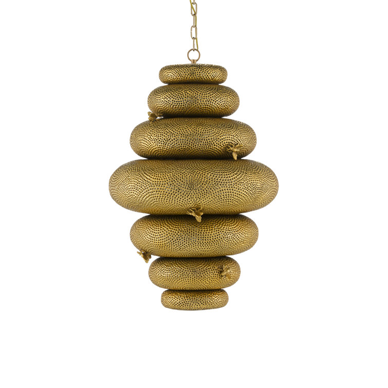Bee My Honey Antique Brass 1-Light Pendant with Handmade Detail