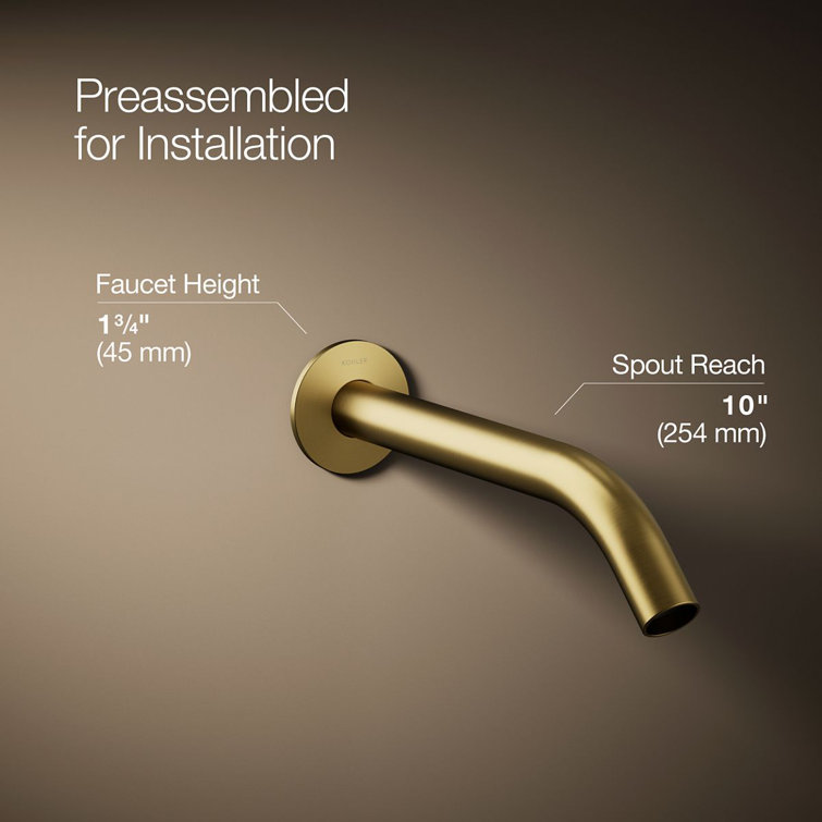 Vibrant Brushed Brass Wall-Mount Bathroom Faucet Spout