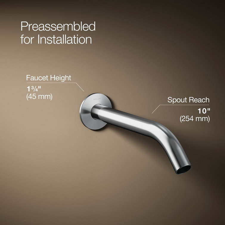 Polished Chrome Wall-Mount Bathroom Sink Faucet Spout