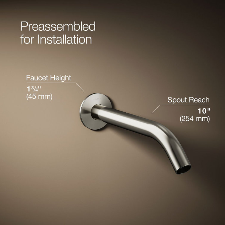 Vibrant Polished Nickel Wall-Mount Bathroom Faucet Spout