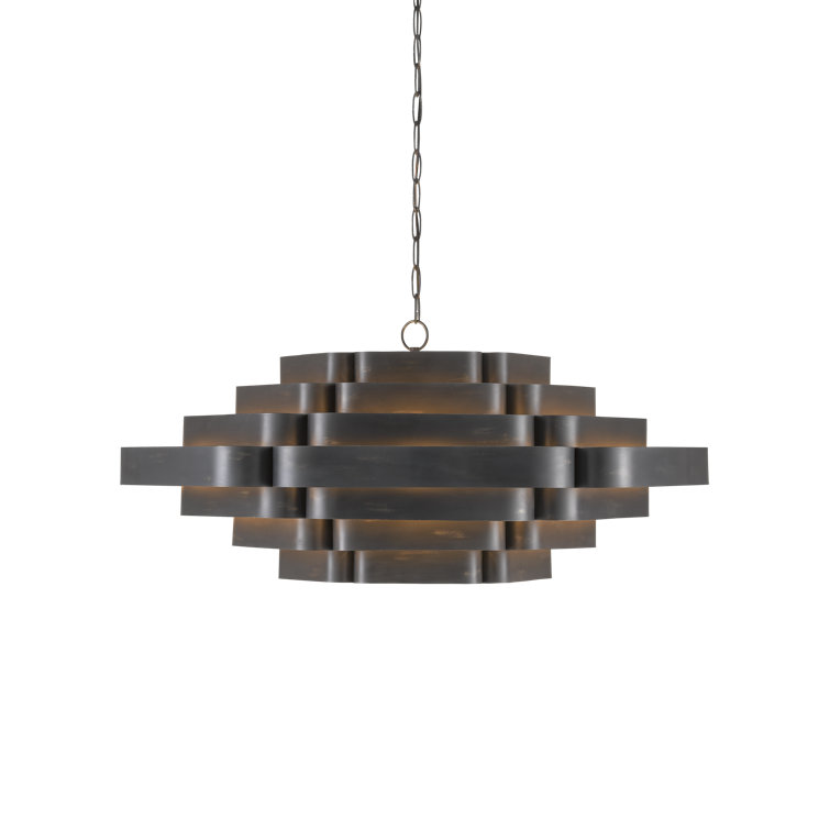 Bailey 6-Light French Black and Gold Leaf Chandelier