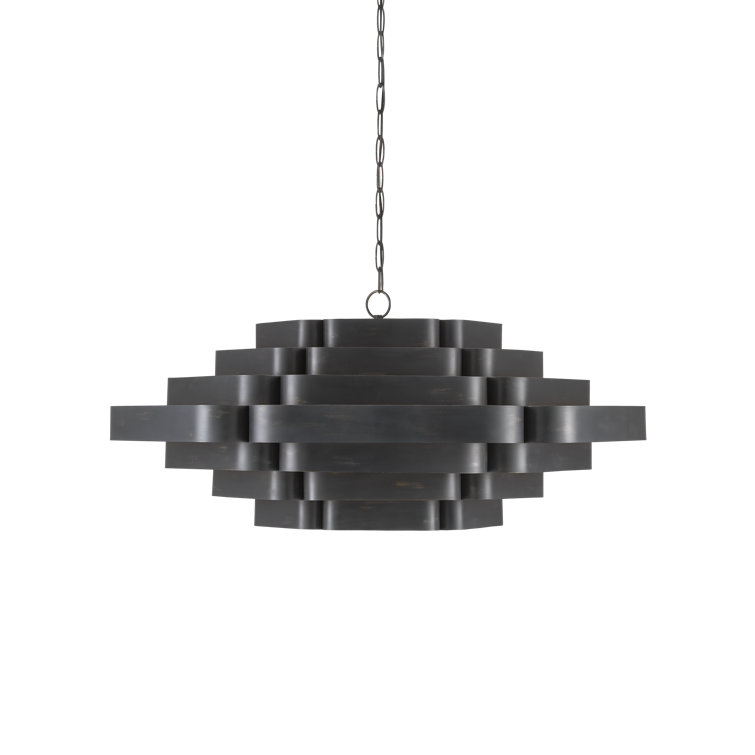 Bailey 6-Light French Black and Gold Leaf Chandelier