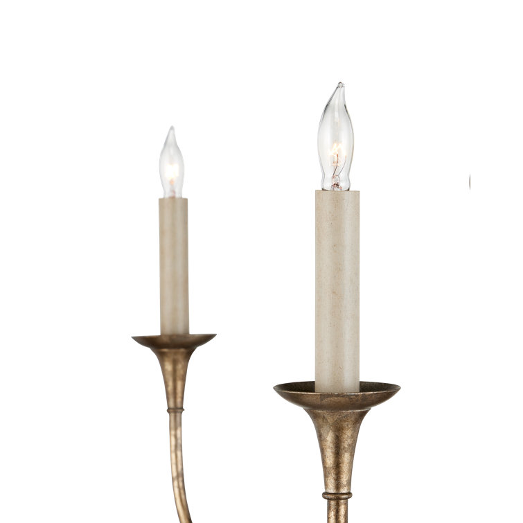 Pyrite Bronze Two-Tier Candle Chandelier with Adjustable Height