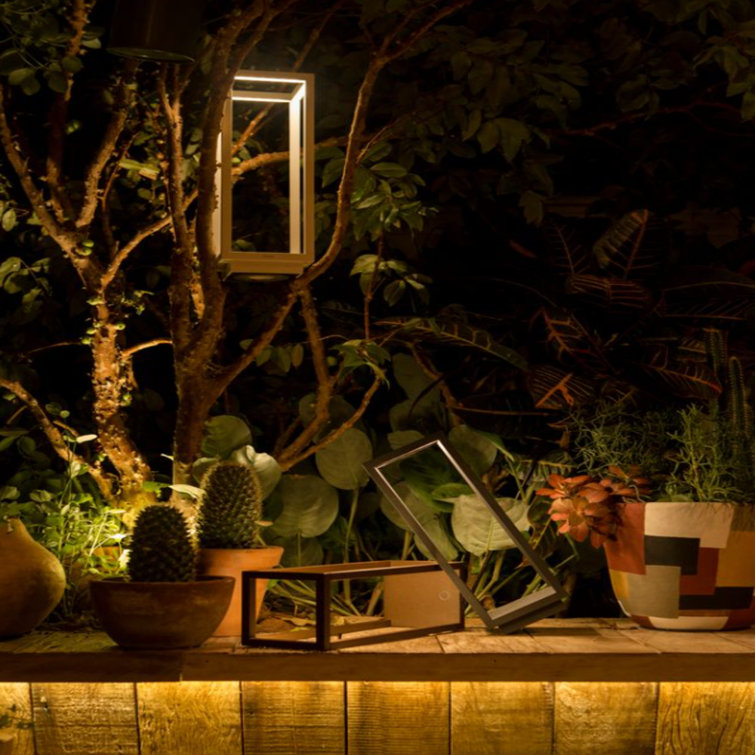 Dark Grey Aluminum Cordless Outdoor LED Table Lamp
