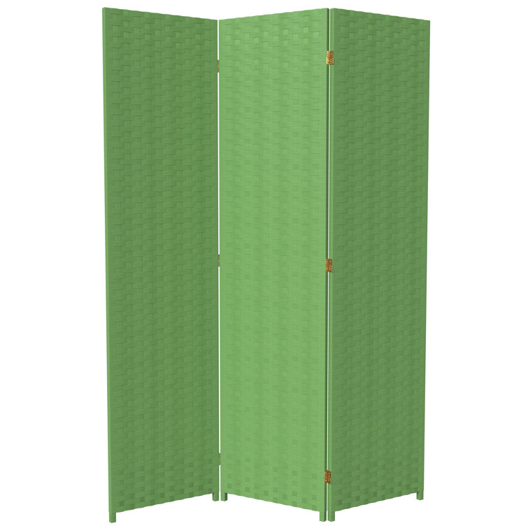 Light Green Woven Fiber 6 ft. 3-Panel Room Divider