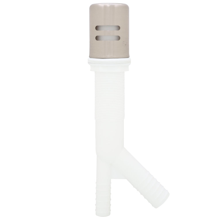 Satin Nickel Dishwasher Air Gap with White Body