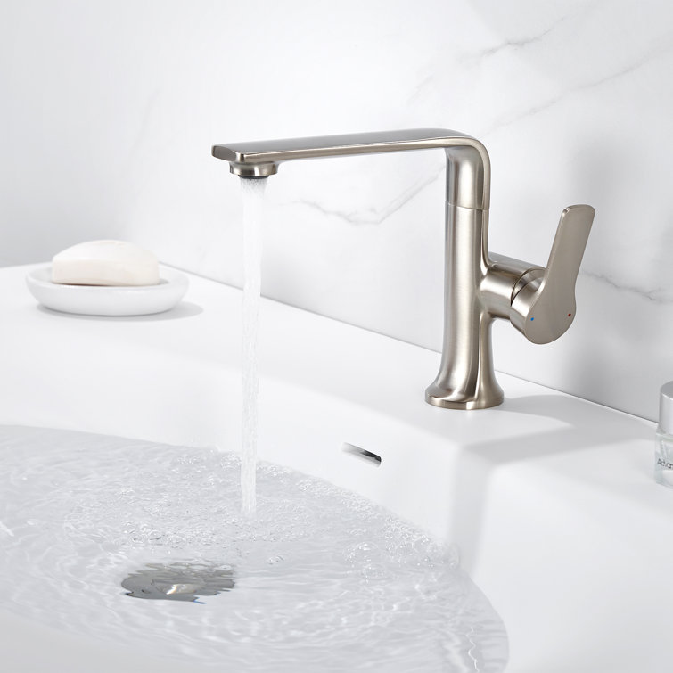 Varen Brushed Nickel Single Handle High Arc Bathroom Faucet