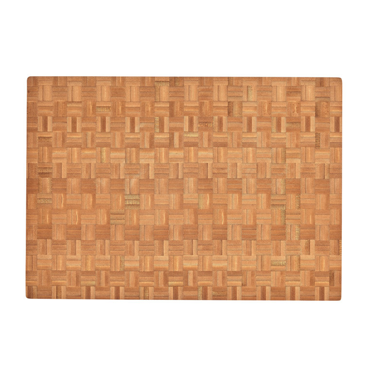 17" Reversible End Grain Bamboo Cutting Board with Handles