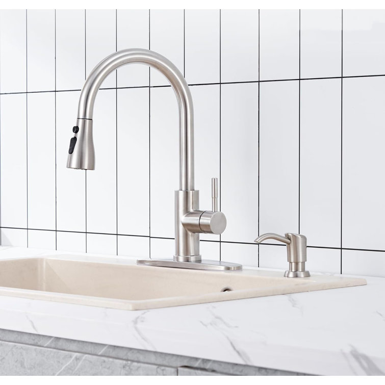 Brushed Nickel Kitchen Sink Soap Dispenser with ABS Pump