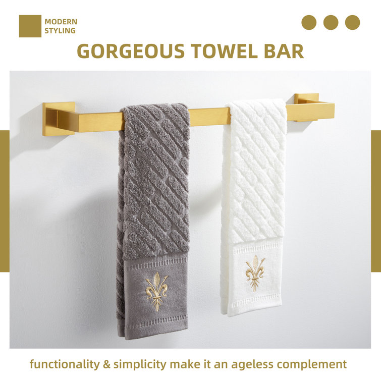 Brushed Gold Stainless Steel Wall Mounted Towel Bar