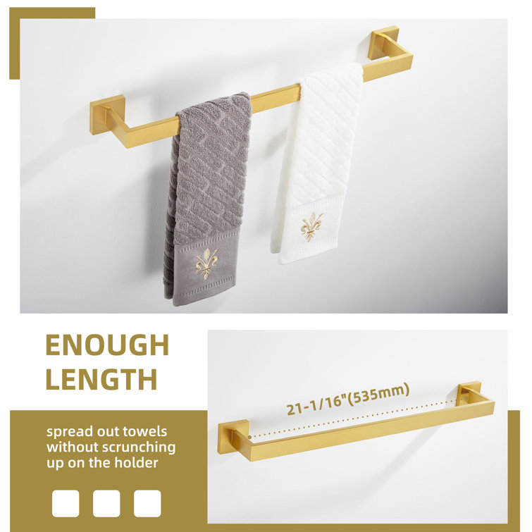 Brushed Gold Stainless Steel Wall Mounted Towel Bar