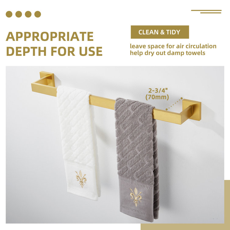 Brushed Gold Stainless Steel Wall Mounted Towel Bar