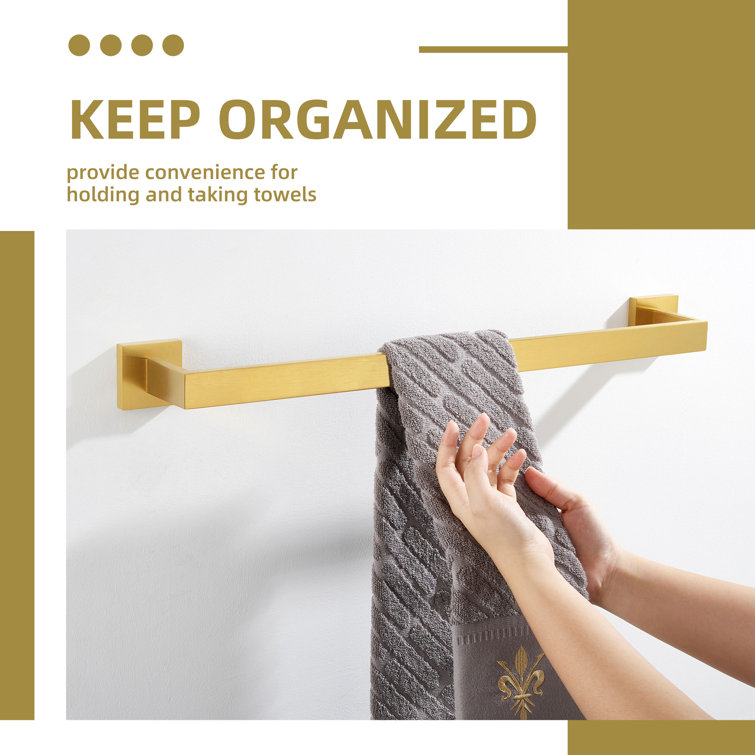 Brushed Gold Stainless Steel Wall Mounted Towel Bar
