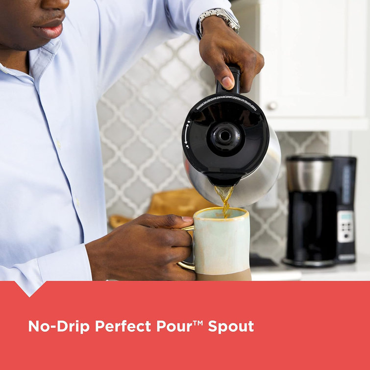Black and Steel Programmable Thermal Drip Coffee Maker