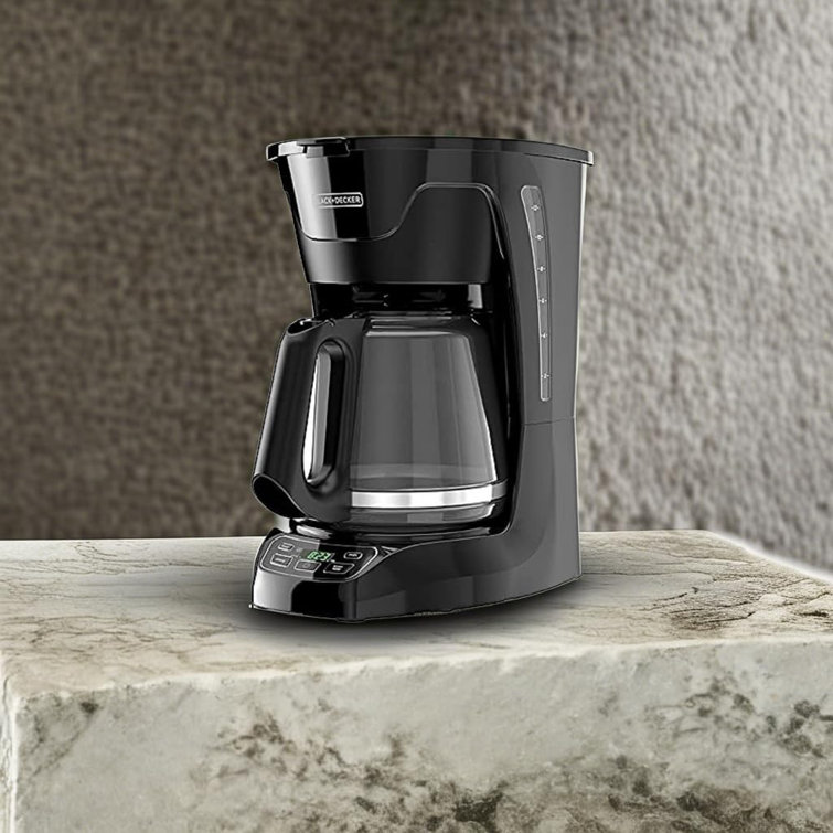 Black Programmable 12-Cup Coffeemaker with Vortex Technology