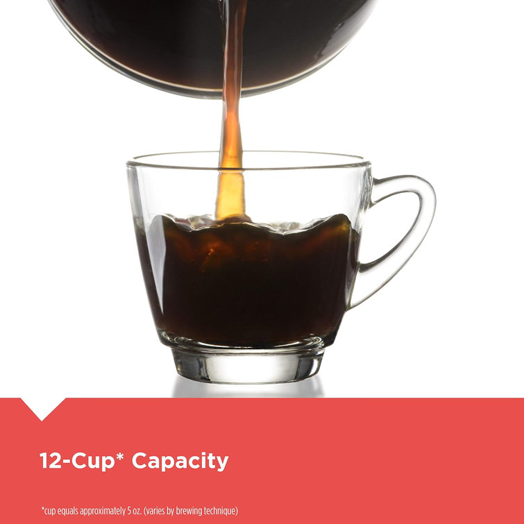 Black Programmable 12-Cup Espresso Machine with Glass Carafe