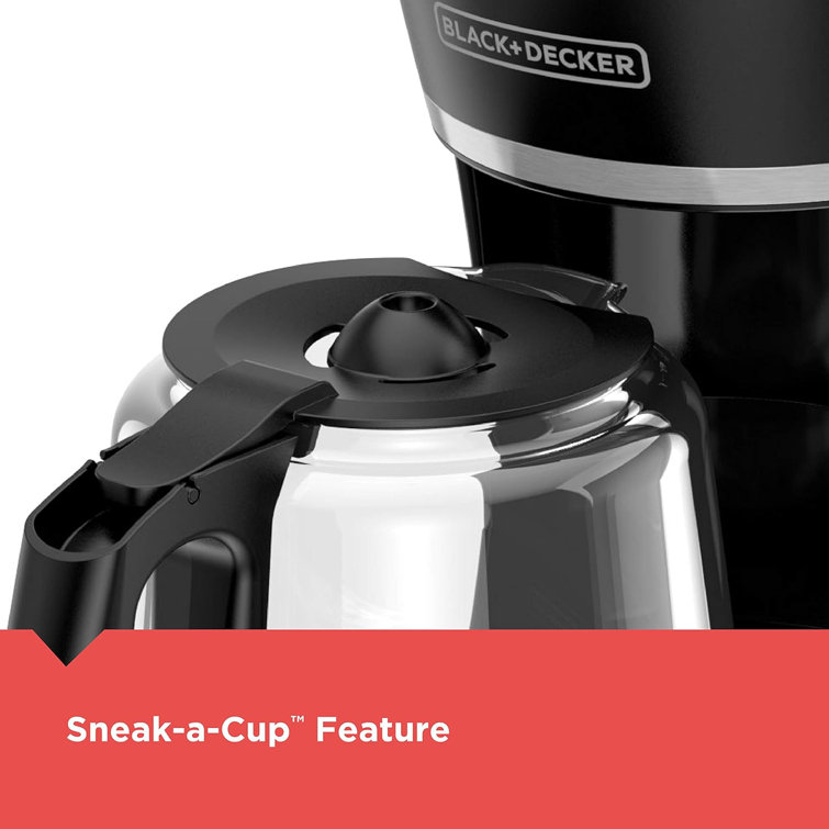 Black Programmable 12-Cup Espresso Machine with Glass Carafe