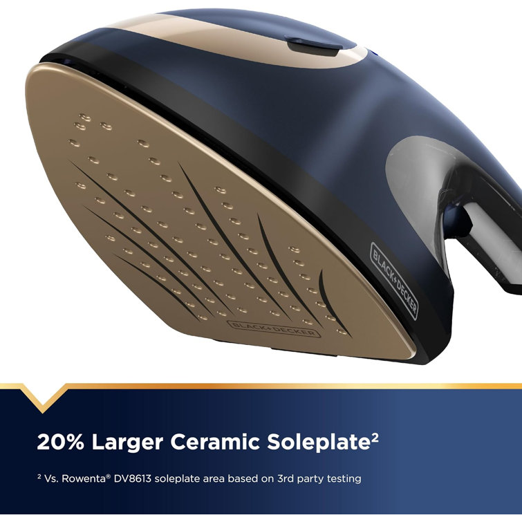 BLACK+DECKER Press & Steam 2-In-1 Iron And Steamer, 180% More Steam & One Temperature Technology, Ceramic Soleplate, Safe On All Fabric Types