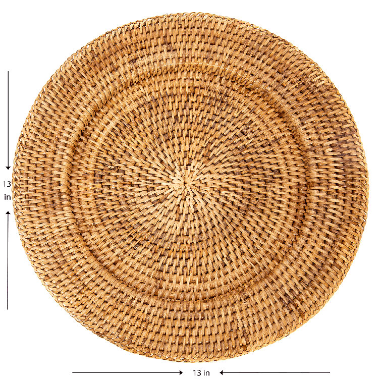 Honey Brown Handwoven Rattan Charger Plate