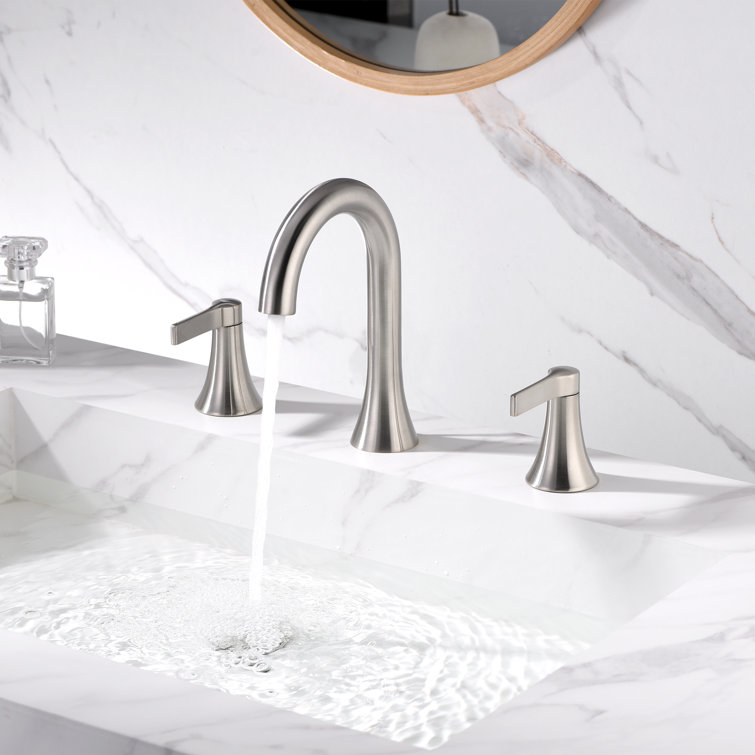 Reesley Brushed Nickel Widespread 2-Handle Bathroom Faucet