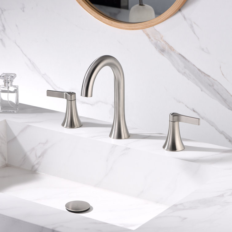 Reesley Brushed Nickel Widespread 2-Handle Bathroom Faucet