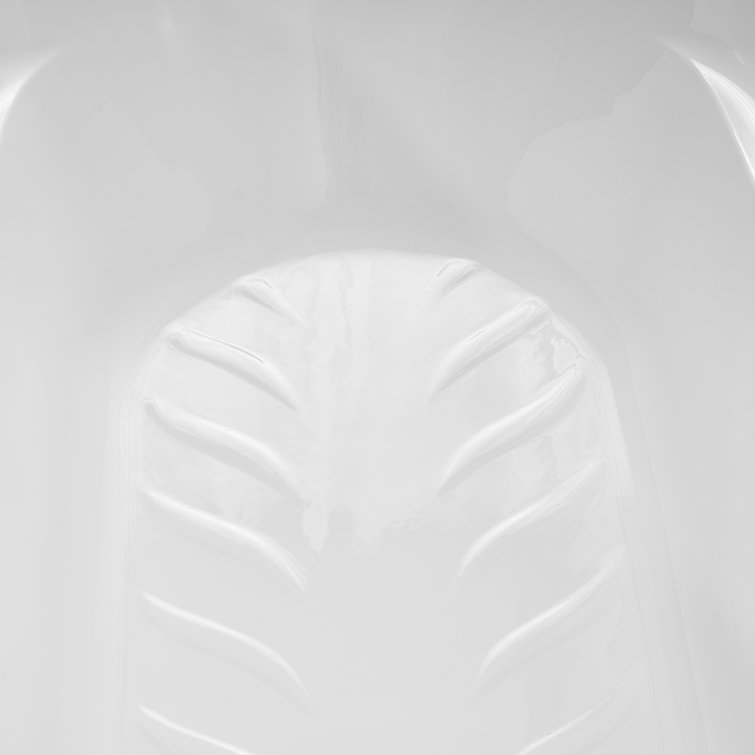 Glossy White Acrylic Right-Hand Drain Alcove Bathtub with Brushed Nickel External Drain