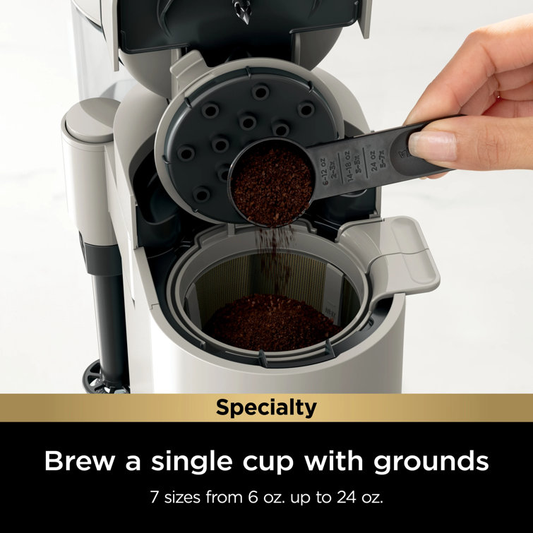 Stone Single-Serve Pod and Grounds Coffee Maker with Frother