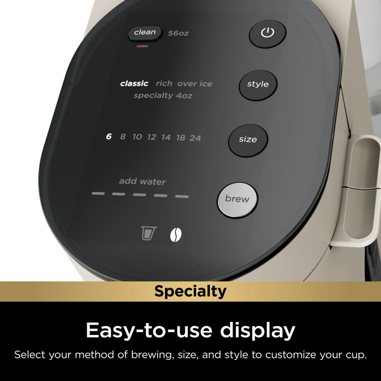 Stone Single-Serve Pod and Grounds Coffee Maker with Frother