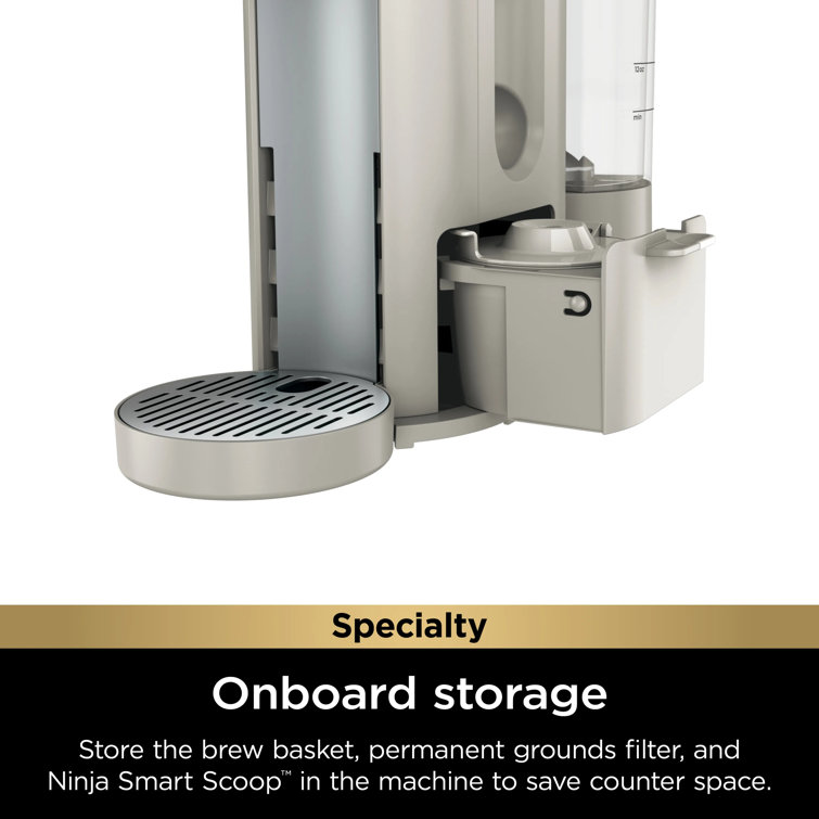 Stone Single-Serve Pod and Grounds Coffee Maker with Frother